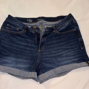 a.n.a Dark Blue Denim Roll-Cuff Shorts